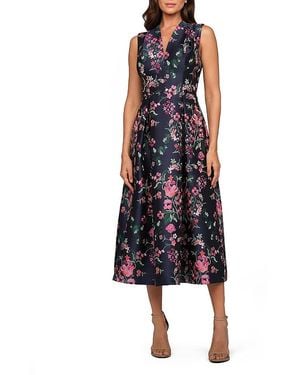 Kay Unger Rhea Tea Length Dress - Blue