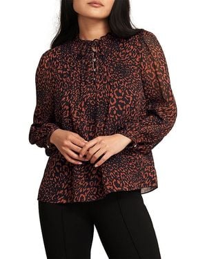 Hobbs Carolina Ruffled Neck Blouse - Red