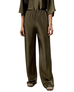LILYSILK Full Bias Cut Silk Pants - Green