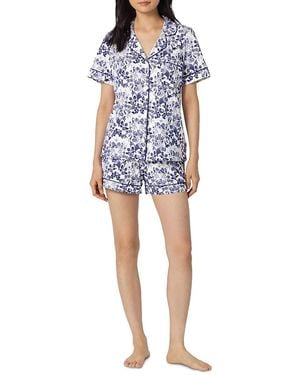 Bedhead Short Sleeve Classic Shorty Stretch Jersey Pajama Set - Blue