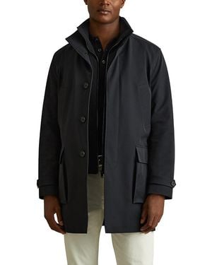 Reiss Player Hybrid Overcoat - Black