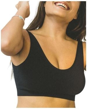 BRABAR Soft Reversible V Crop Top Bralette - Black