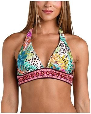 Sunshine 79 Paradise Heat Reversible Banded Halter Top - Green