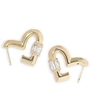 Kendra Scott Emery Crystal Heart Hoop Earrings - Metallic