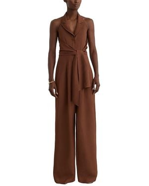 Reiss Petite Taya Tie Front Jumpsuit - Brown