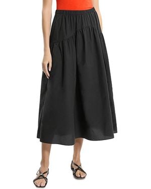 Theory Cotton Blend Midi Skirt - Black