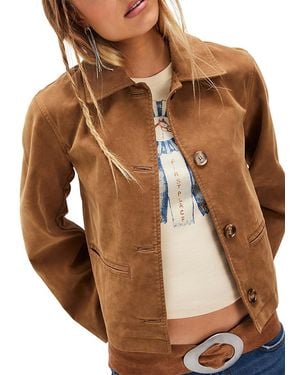 Free People Hera Faux Leather Jacket - Brown