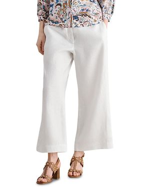 Hobbs Petite Lillie Cropped Linen Pants - Gray