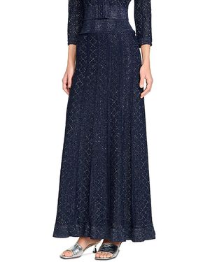 Sandro Rhinestone Knit Maxi Skirt - Blue