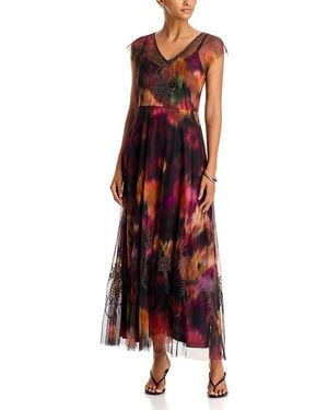 Johnny Was Mertina Mesh Maxi Dress - Red