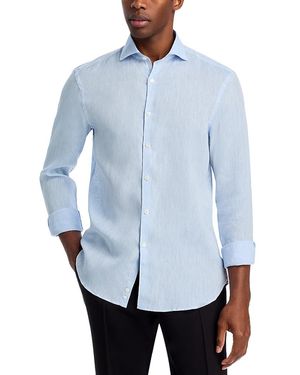 Canali Linen Sport Shirt - Blue