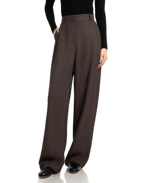 TOTEME High Rise Wide Leg Press Pleat Pants - Black