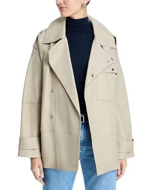 BOSS Satila Leather Coat - Blue