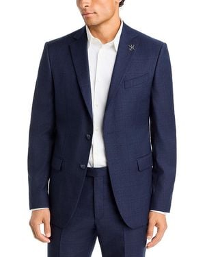 John Varvatos Windowpane Suit Jacket - Blue
