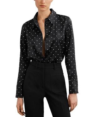 Reiss Polka Dot Silk Shirt - Black