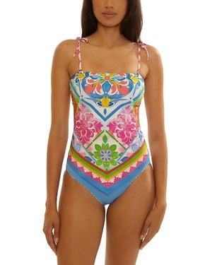 Becca Mijas Casey Handkerchief Tankini Top - Blue