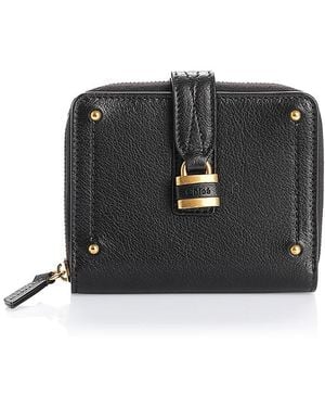 Chloé Paddington Medium Folding Leather Zip Wallet - Black