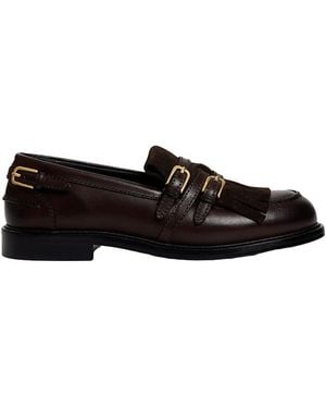 Sandro Buckle Loafers - Black
