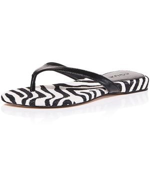 Aqua Jules Embellished Thong Sandals - White