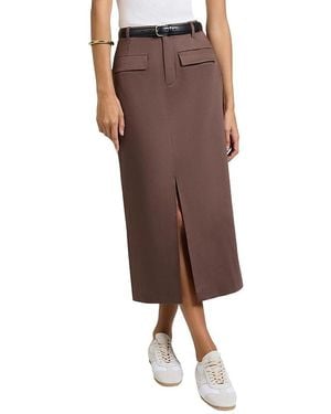 Onia Front Slit Midi Skirt - Brown