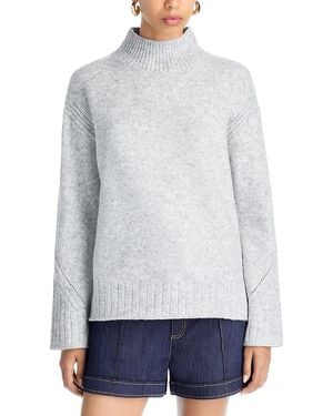 Aqua Long Sleeve Turtleneck Sweater - Gray