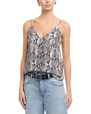 Anine Bing Ellen Python Top - Blue