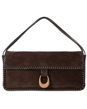 STAUD Harlow Suede Messenger Bag - Brown