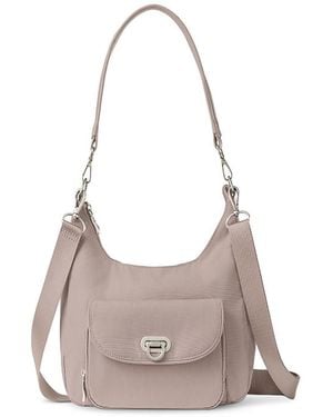 Baggallini Coastal Flip Lock Half Moon Bag - Gray