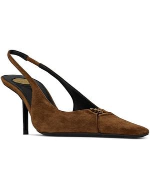 Saint Laurent Babylone Breteuil Slingback Pumps - Brown