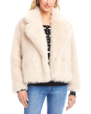 Karen Kane Cropped Faux Fur Jacket - Natural