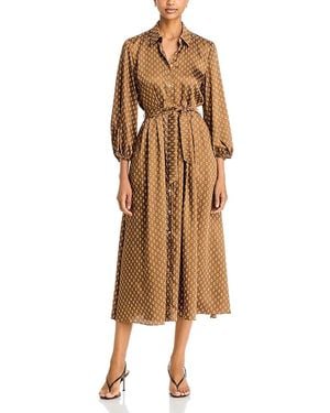 Emme Emmpasso Printed Twill Midi Shirtdress - Brown