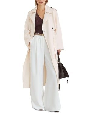 Reiss Charli Double Breasted Trench Coat - White