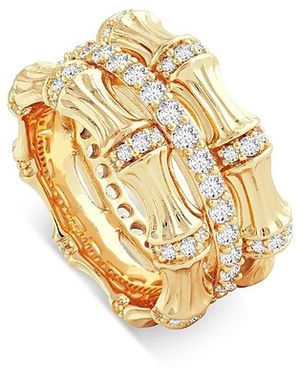 Anabel Aram Sculpted Bamboo Stack Ring - Metallic