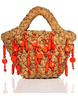Simon Miller Shelly Mini Beaded Tote - Red