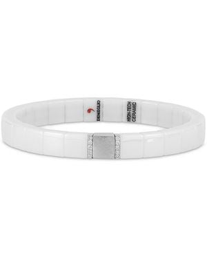 Demeglio 18K Scacco Diamond Ceramic Stretch Bracelet, 1.86 Tcw - White