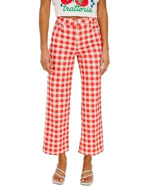 Rails The Getty Crop High Rise Wide Leg Jeans - Red