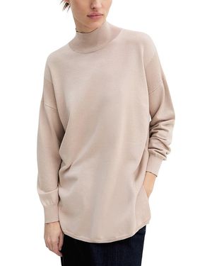 Emme Emmlonza Mock Neck Tunic Sweater - Natural