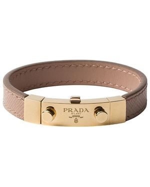 Prada Saffiano Leather Bracelet - Brown
