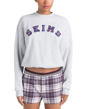 Skims Cotton Fleece Classic Crewneck Sweatshirt - White