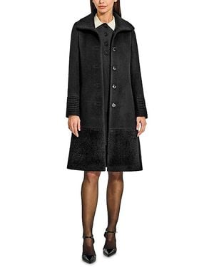 Sentaler Boucle Empire Waist A Line Coat - Black