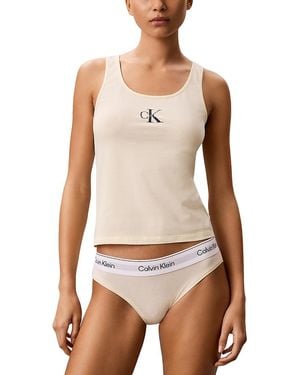 Calvin Klein Cotton Blend Stretch Lounge Gx Tank - White