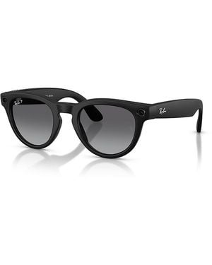 Ray-ban Meta Ray-Ban Round Sunglasses, 50Mm - Black