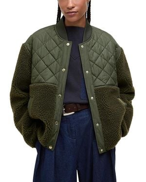 Barbour Wetherby Quilted Teddy Fleece Jacket - Green