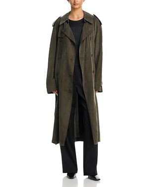 Helmut Lang Fluid Double Breasted Trench Coat - Black