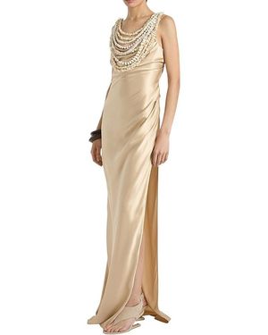 Balmain Silk Shell Dress - Natural