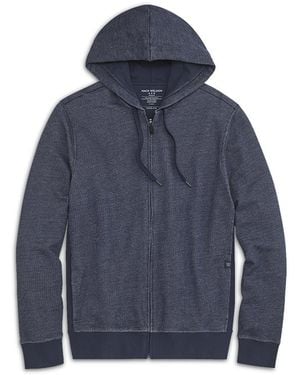 Mack Weldon Ace Full Zip Drawstring Hoodie - Blue