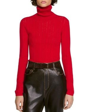 Sandro Eline Turtleneck Sweater - Red