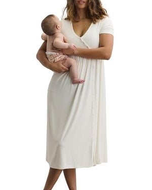 Hatch Collection The Softest Rib Side Seam Nursing Maxi Dress - White