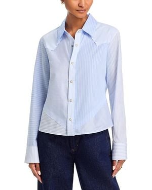 CISSA Scrappy Stripe Classic Western Shirt - Blue