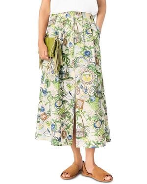 Maje Printed Maxi Skirt With Shorts - Green